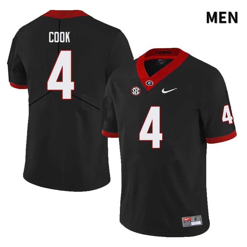 Georgia Bulldogs Men's James Cook #4 Black Stitched College UGA Football Jersey 23ZN015SY